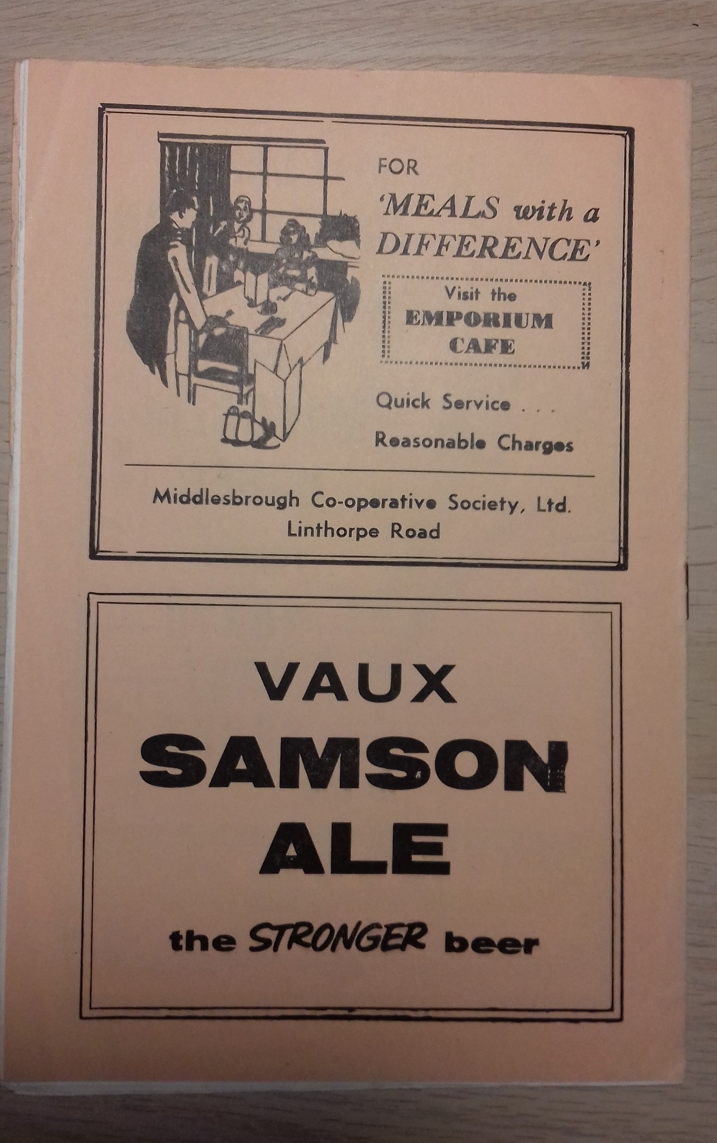 Crook Town v Hounslow Town Match Programme F.A. Amateur Cup Final Replay Sat.April 21st 1962 @ Ayresome Park.