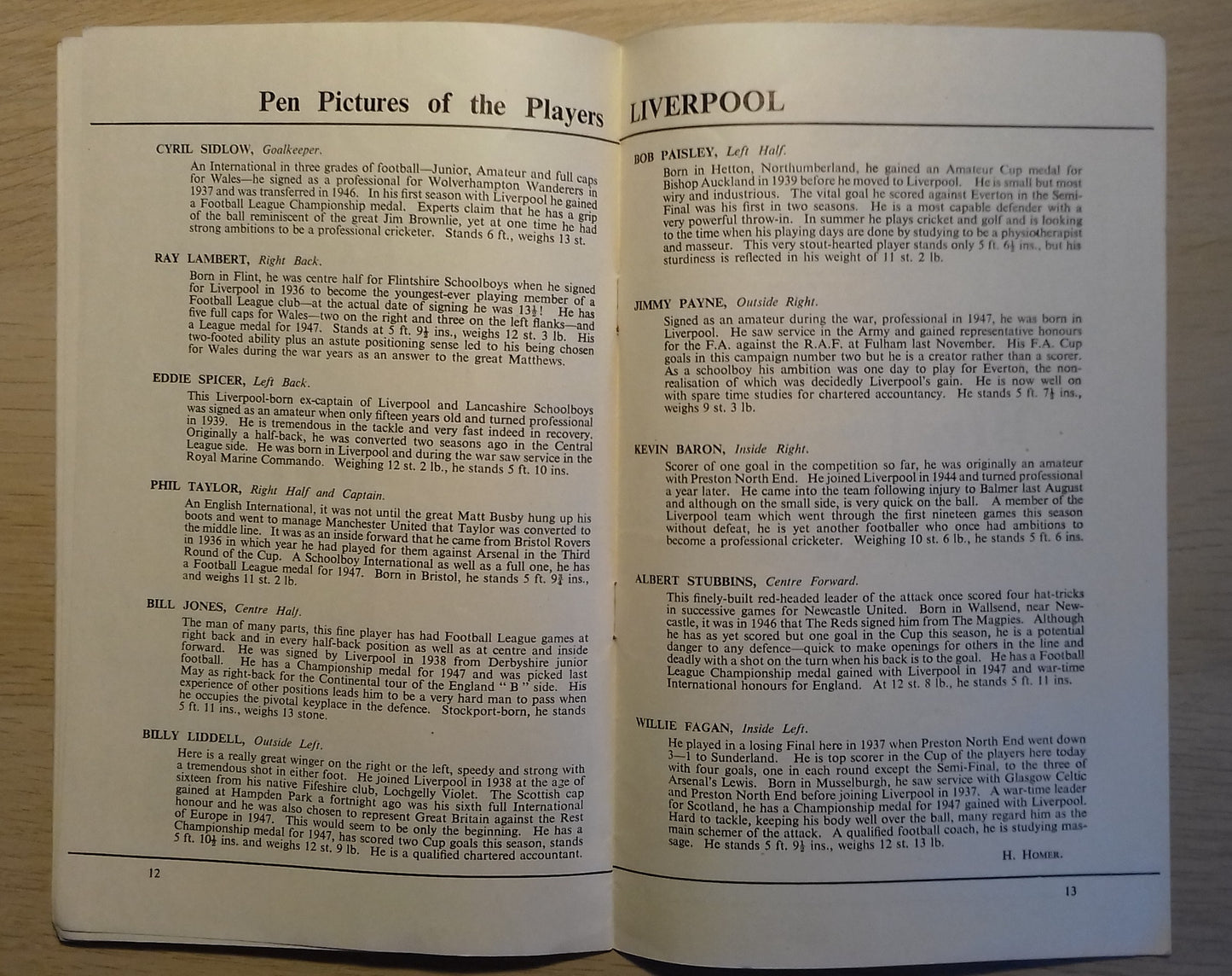 Arsenal v Liverpool Match Programme F.A. Cup Final Saturday 29th April 1950 Wembley Stadium