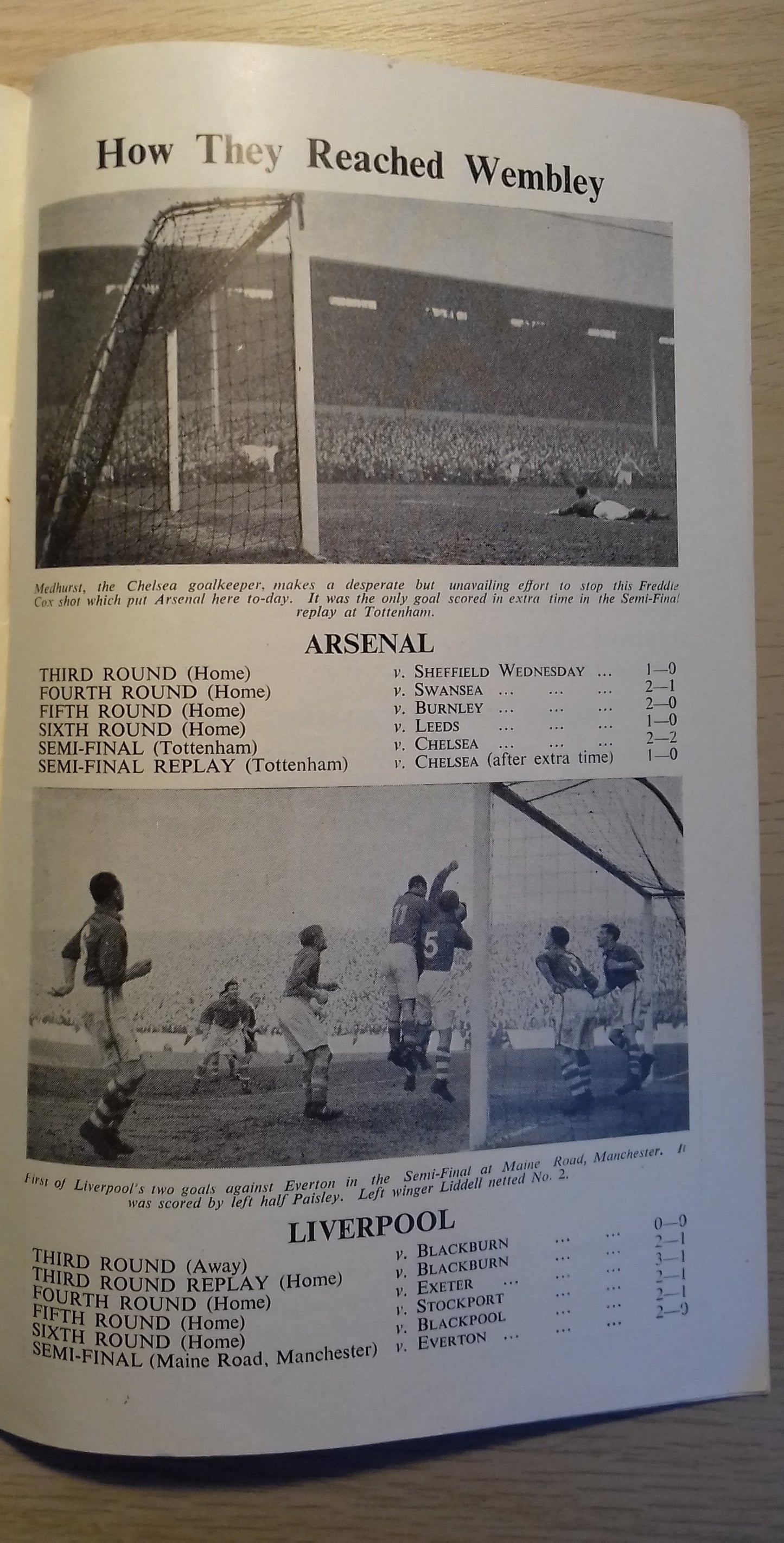 Arsenal v Liverpool Match Programme F.A. Cup Final Saturday 29th April 1950 Wembley Stadium