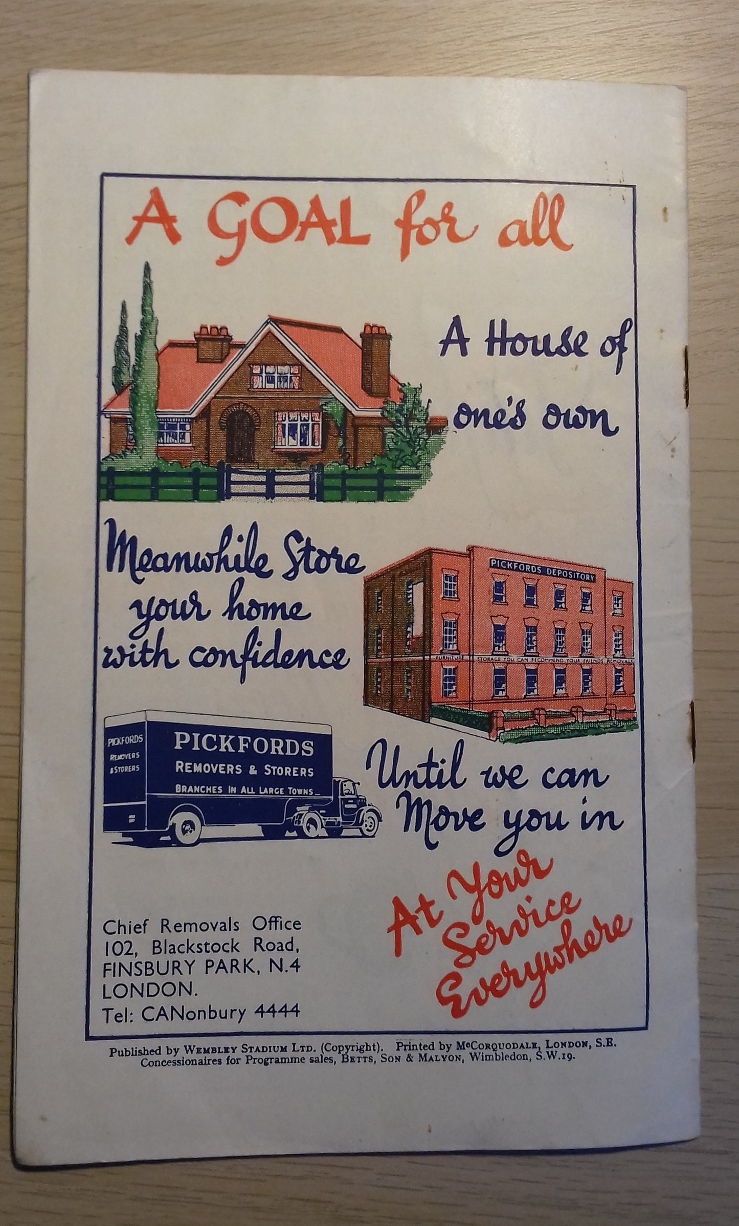 Arsenal v Liverpool Match Programme F.A. Cup Final Saturday 29th April 1950 Wembley Stadium