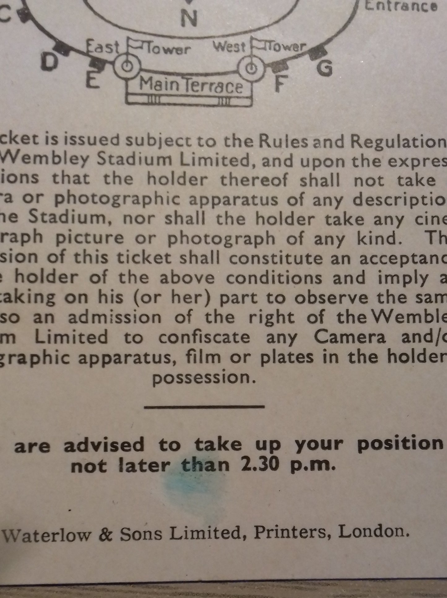 Leicester City v Wolverhampton Wanderers Match Ticket F.A. Cup Final Sat. April 30th1949 @Wembley