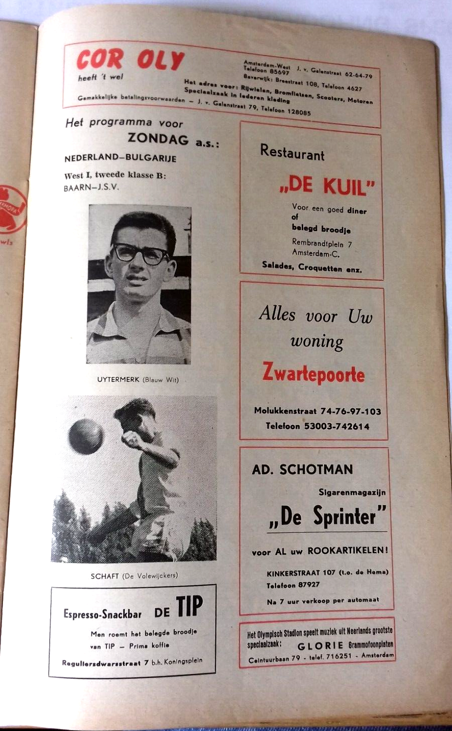D.C.G. v O.S.V. Football Match Programme Eerste Klass A Amateur 27th March 1960.