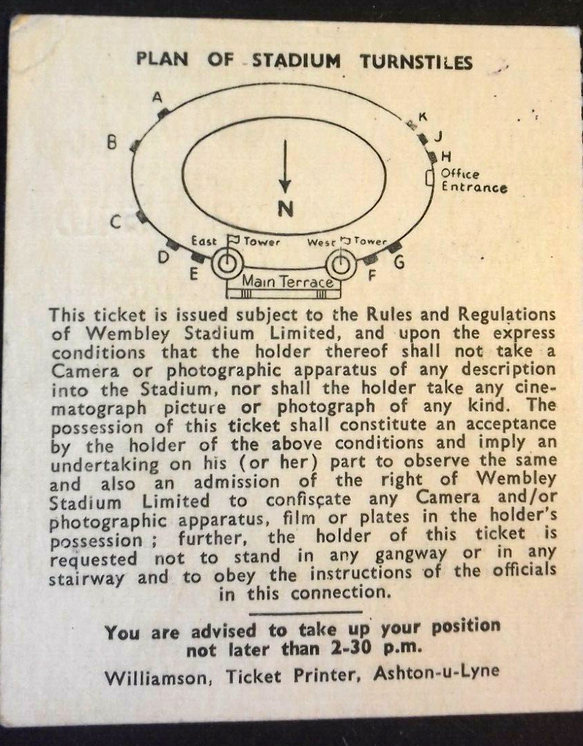 Manchester City v Birmingham City Ticket F.A. Cup Final 5/5/1956 @ Wembley .