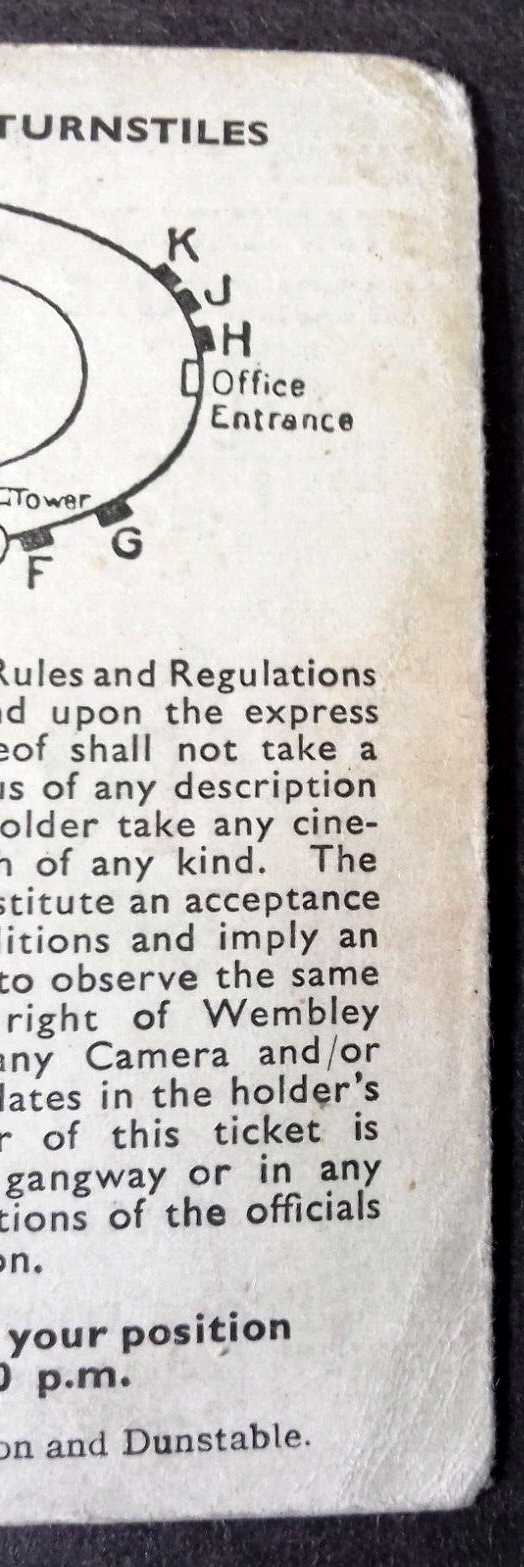 W.B.A. v Preston North End Match Ticket Saturday May 1st 1954 Wembley Stadium