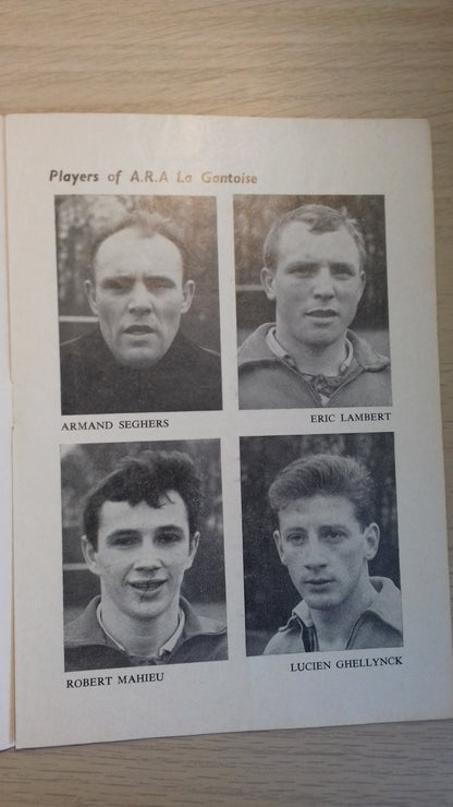 West Ham Utd v A.R.A Gantoise (Belgium) Match Programme European Cup Winners Cup Preliminary Round 2nd Leg Wednesday 7th October 1964.