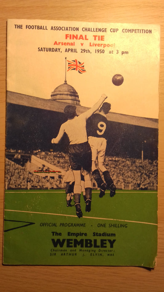 Arsenal v Liverpool Match Programme F.A. Cup Final Saturday 29th April 1950 Wembley Stadium