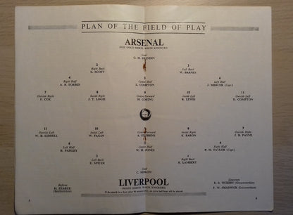 Arsenal v Liverpool Match Programme F.A. Cup Final Saturday 29th April 1950 Wembley Stadium
