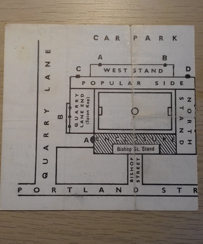 Mansfield Town v West Ham Utd Match Ticket F. A. Cup 5th Round Saturday 8th Feb 1969
