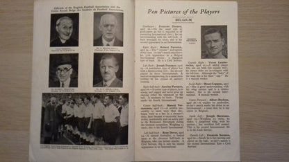 England v Belgium Match Programme Saturday 29th January 1946 Billy Wright Debut