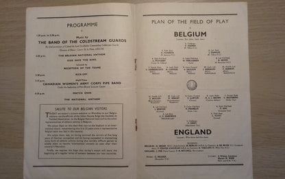 England v Belgium Match Programme Saturday 29th January 1946 Billy Wright Debut