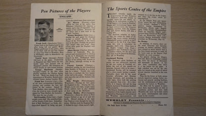 England v Belgium Match Programme Saturday 29th January 1946 Billy Wright Debut