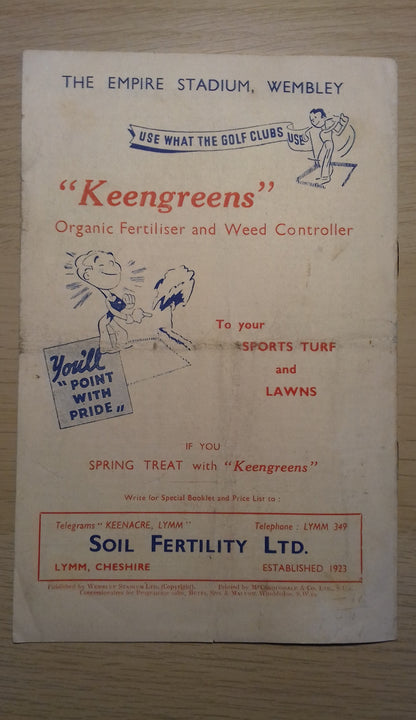 England v Belgium Match Programme Saturday 29th January 1946 Billy Wright Debut