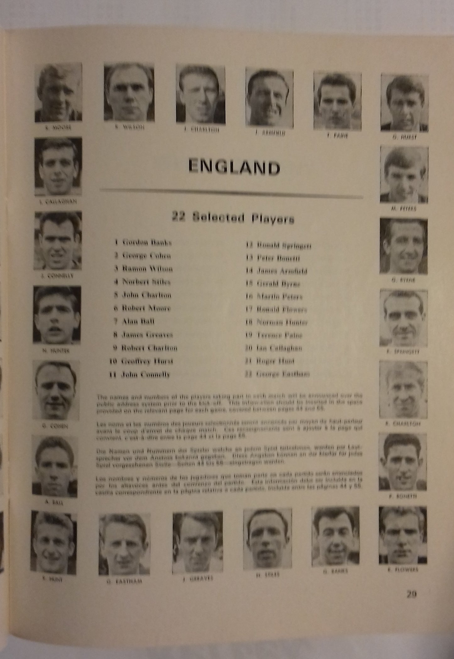 World Cup 1966 Used Official Souvenir Programme July 11 - 30th July 1966