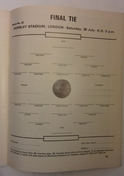 World Cup 1966 Used Official Souvenir Programme July 11 - 30th July 1966