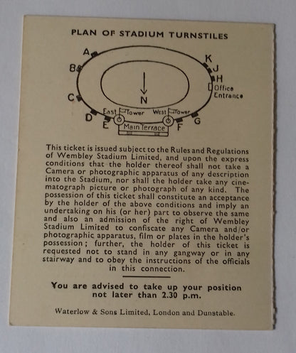 England v Scotland Used Ticket + Programme 14/4/1951 Home International Championship Wembley Stadium At Wembley