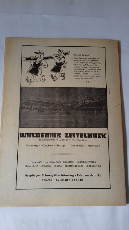 1.FC Nurnberg v West Ham Utd Programme Friendly 12th August 1964.