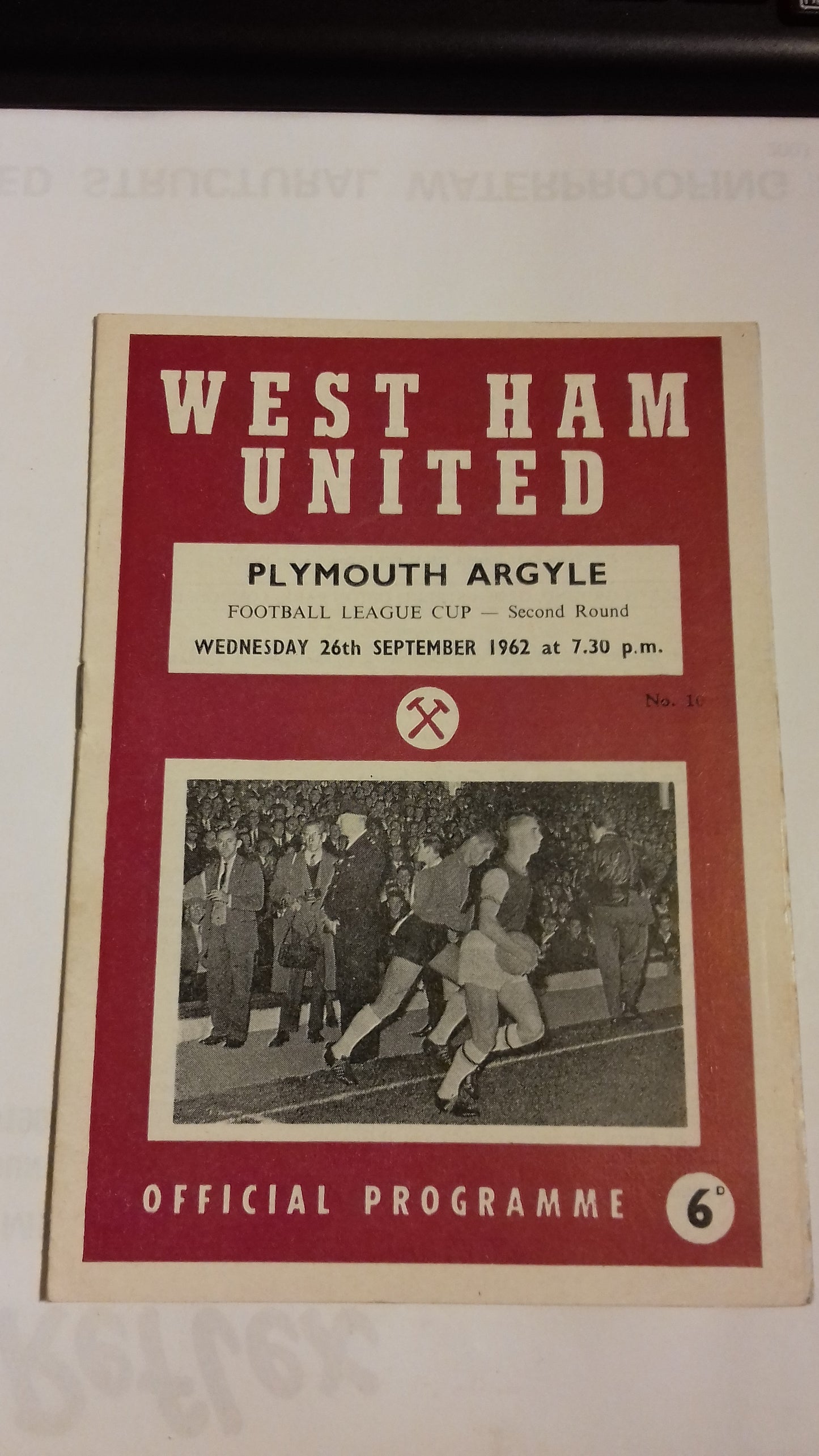 West Ham Utd v Plymouth Argyle Programme League Cup 2nd Round Wednesday 26th September 1962.