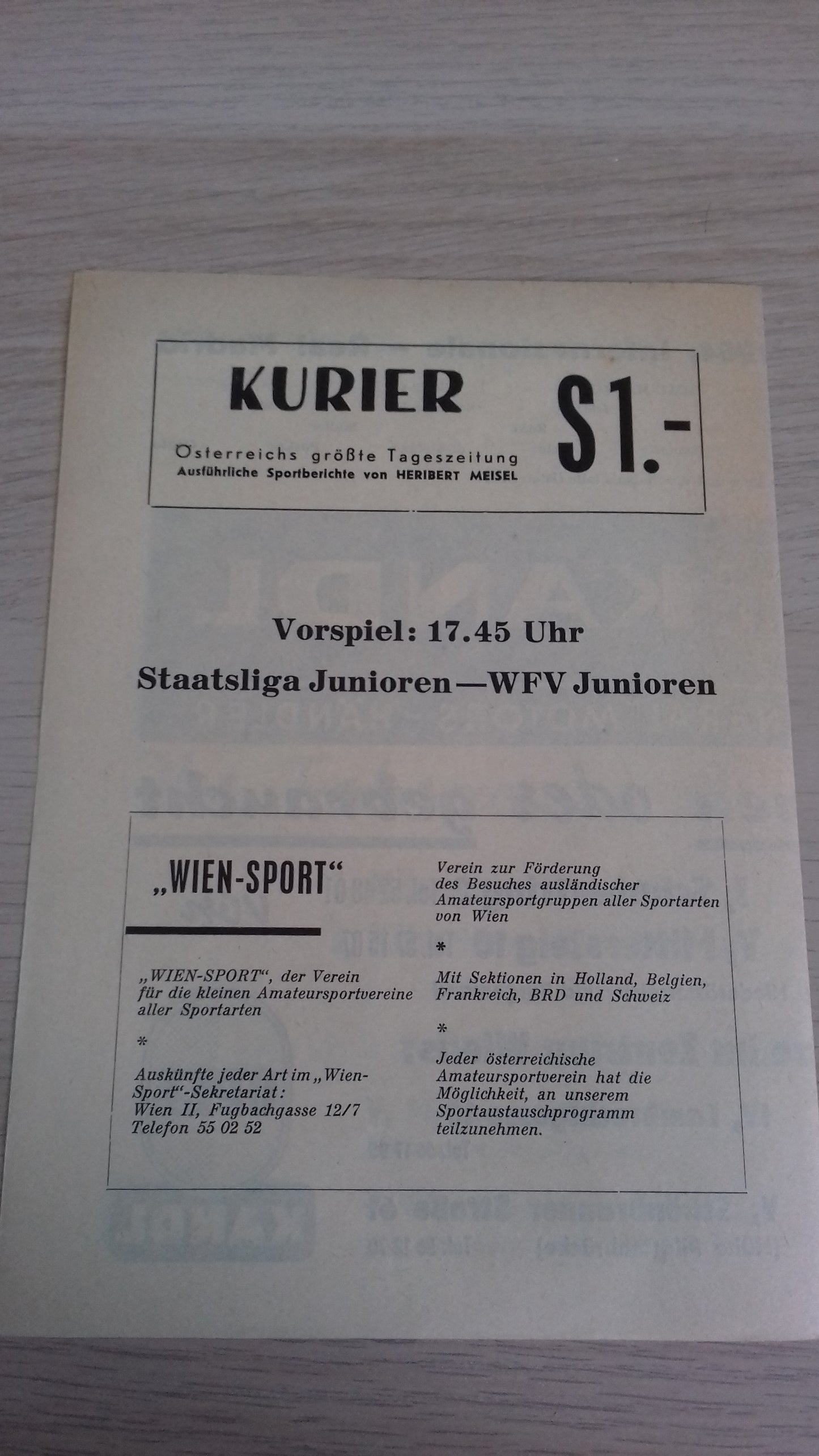 Inter Milan v Real Madrid European Cup Final Programme 27th May 1964 In Vienna