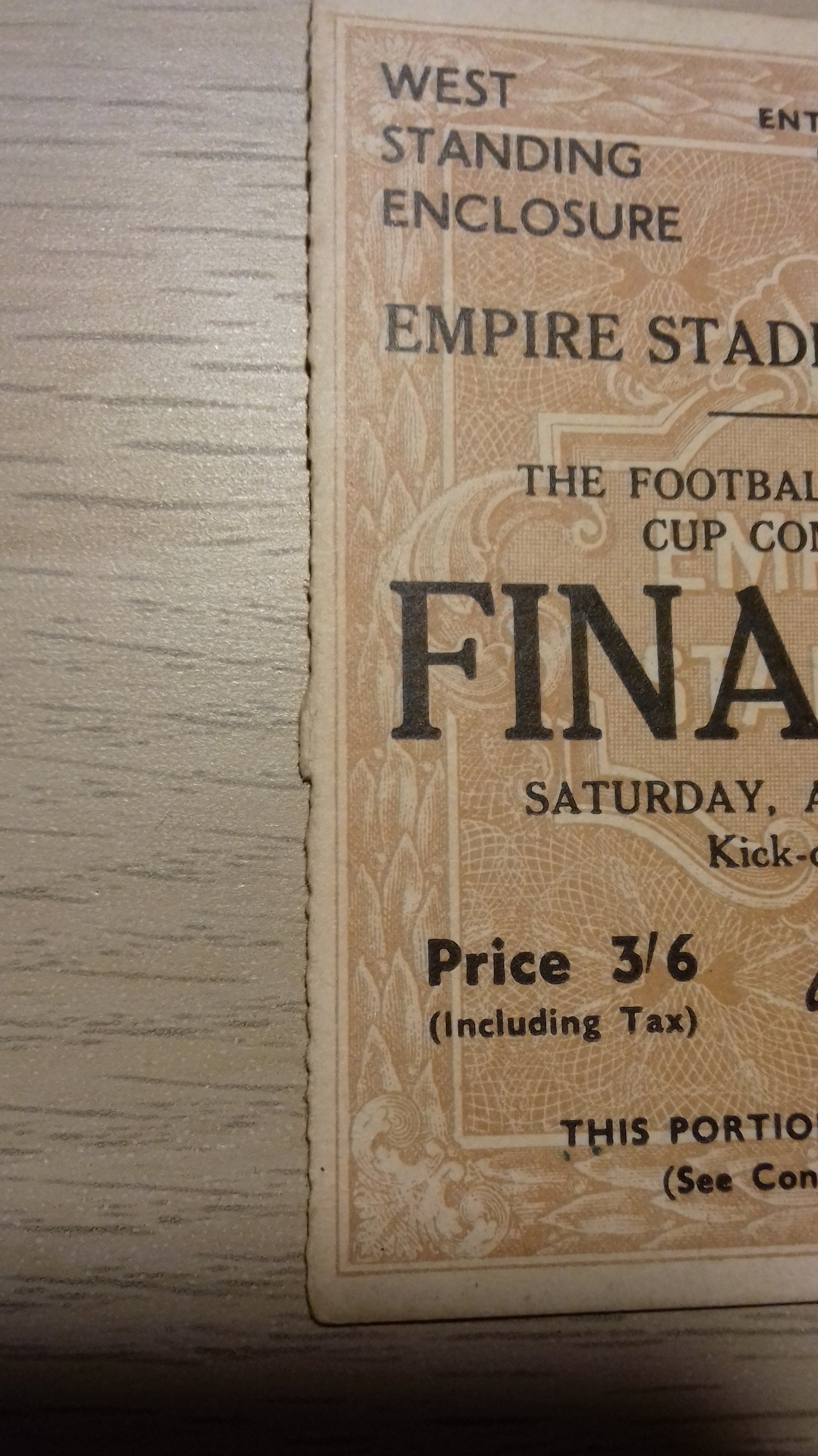 Derby County v Charlton Athletic Used Vintage Ticket F.A. Cup Final Wembley Stadium Saturday April 27th 1946