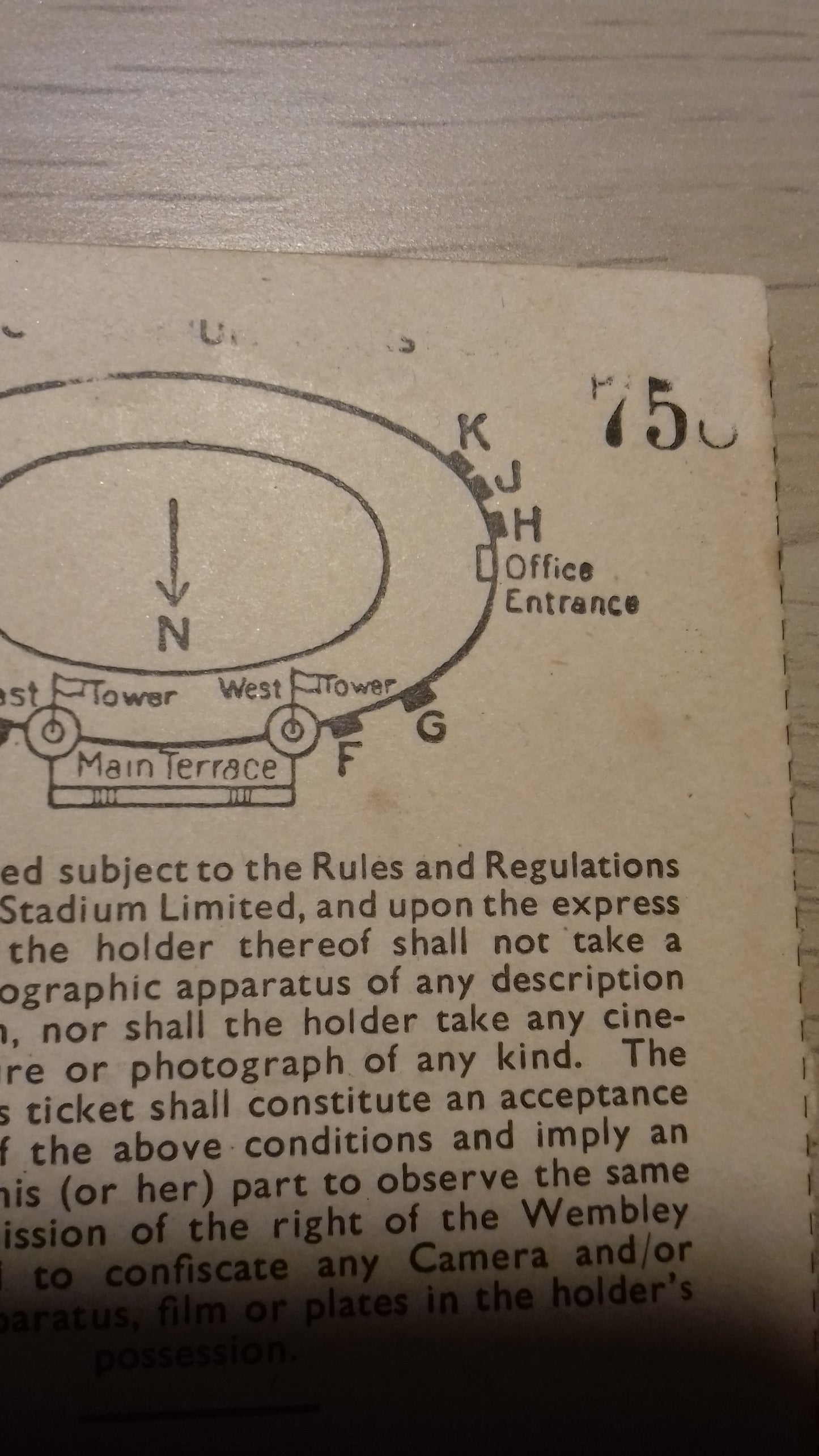 Derby County v Charlton Athletic Used Vintage Ticket F.A. Cup Final Wembley Stadium Saturday April 27th 1946