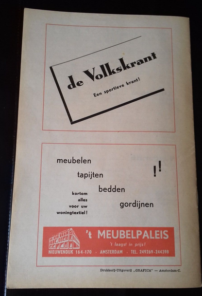 A.F.C. v Baarn Used Vintage Programme West 1 Tweede Klasse B Amateur Netherlands 16th April 1961.