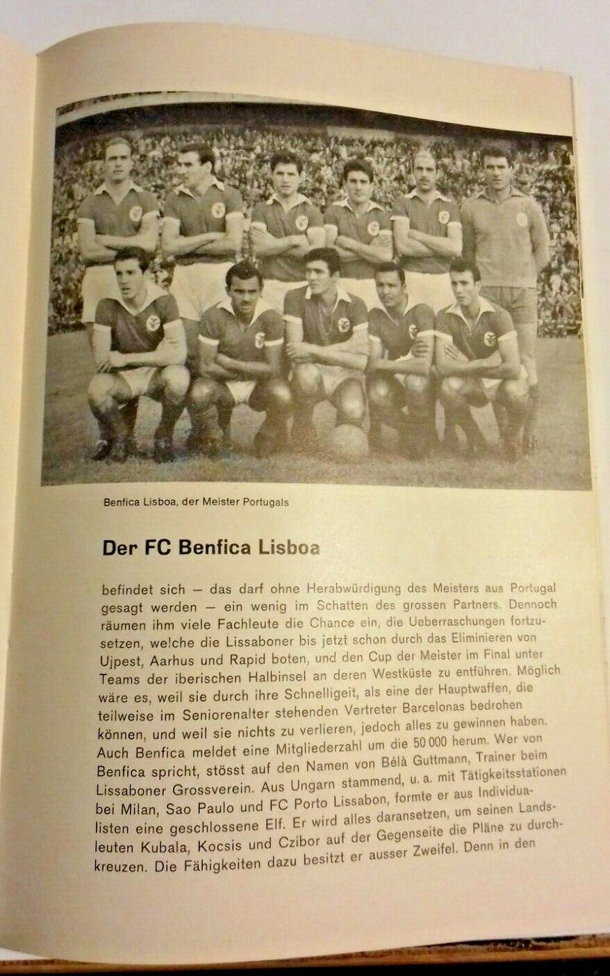 Barcelona v Benfica European Cup Final Used Programme Wednesday 31st May 1961 Berne.