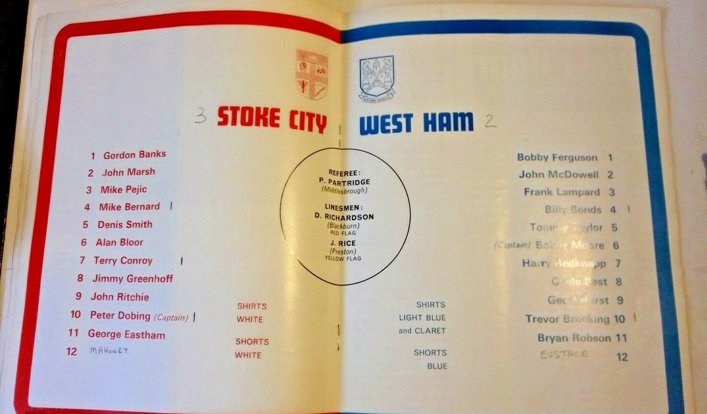 Stoke City v West Ham Utd League Cup S/Final 2nd Replay Programme + Match Ticket