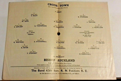 Crook Town v Bishop Auckland F.A. Amateur Cup Final Replay Football Programme 19/4/54 St James Park.