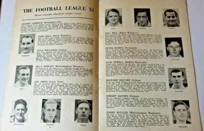 Football League v Scottish League Programme 28th April 1954 @ Stamford Bridge .