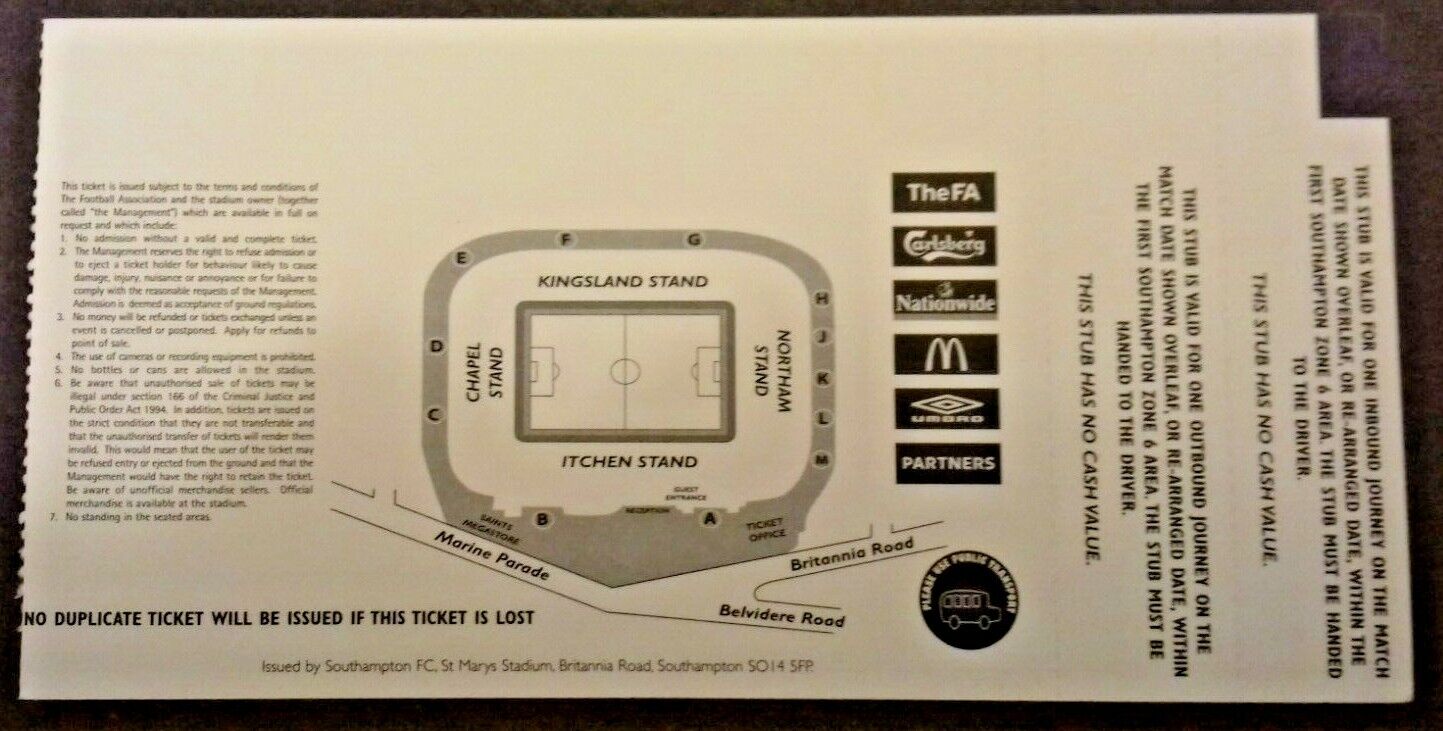 England v Macedonia Match Ticket Euro 2004 Qualifier 16/10/2002 @ Southampton.