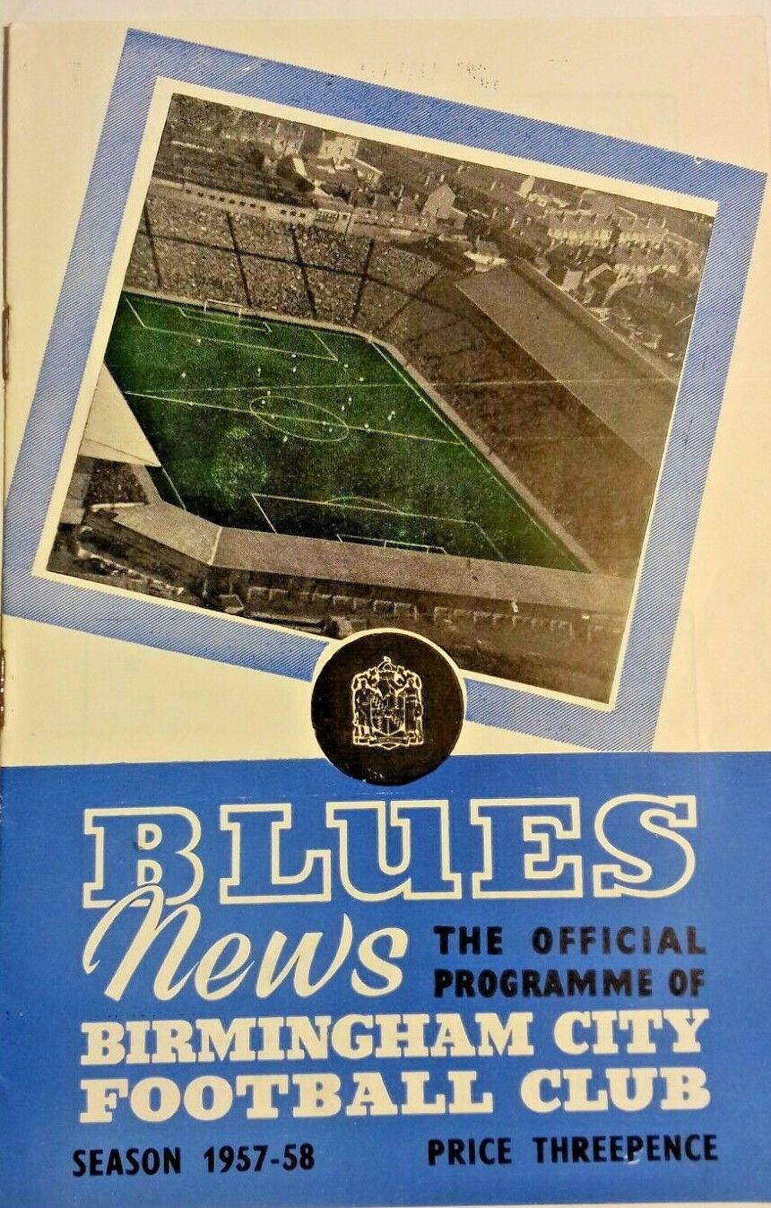 Birmingham City v Sampdoria Floodlit Friendly Used Football Programme 3/12/1957  St .Andrews.