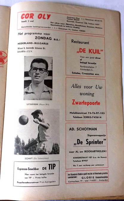 D.C.G. v O.S.V. Football Match Programme Eerste Klass A  Amateur 27th March 1960.