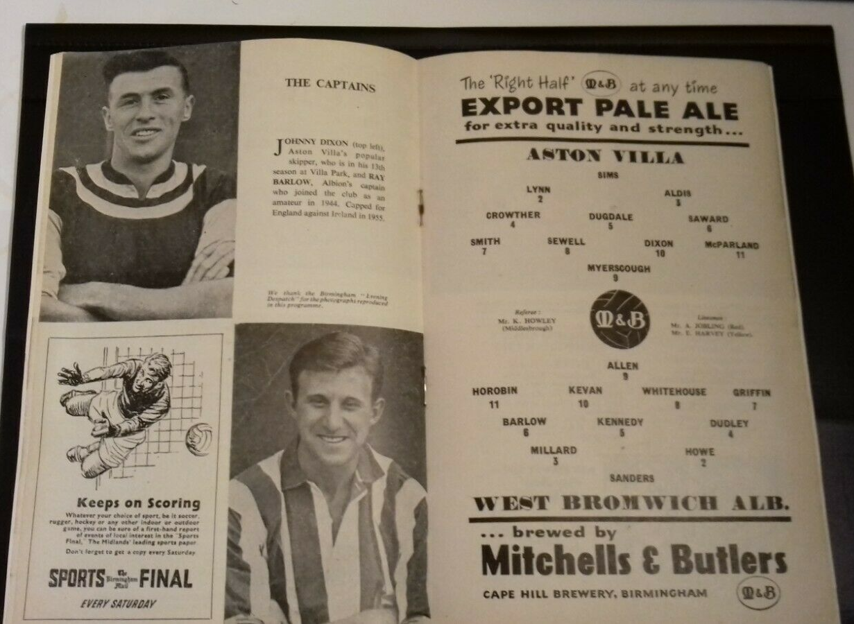 Aston Villa v W.B.A. Used Programme F.A. Cup Semi - Final Replay Saturday 28/3/57 St. Andrews.