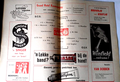 D.C.G. v O.S.V. Football Match Programme Eerste Klass A  Amateur 27th March 1960.