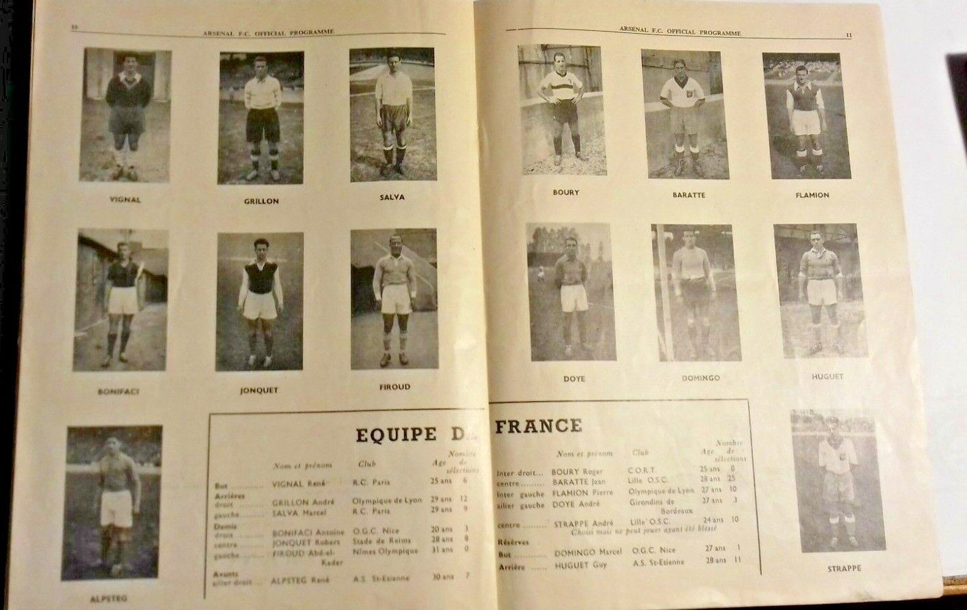 England v France Programme Festival Of Britain International 3/10/51 @ Arsenal.