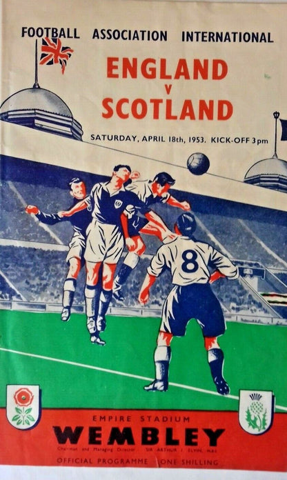 England v Scotland Used Football Match Programme Saturday April 18th 1953 + Ticket + Song Sheet