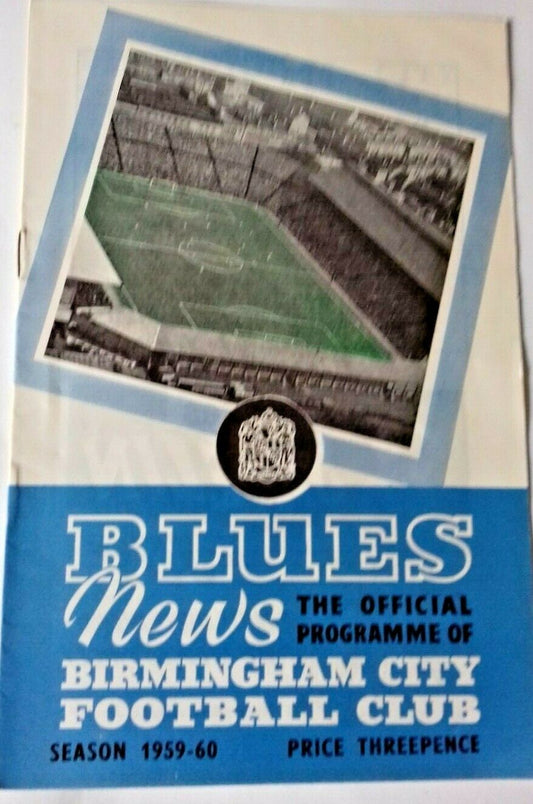 Birmingham City v Dundee Friendly Match Saturday 30th January 1960 St. Andrews.