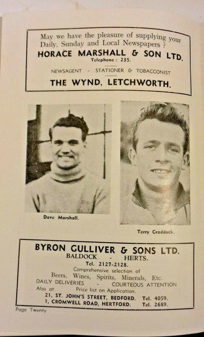 Letchworth Town Football Club Official Handbook 1957/58