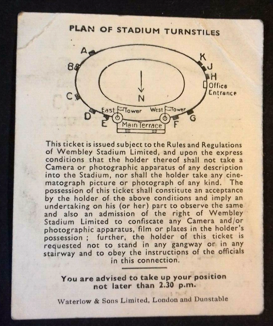 Newcastle v Manchester City Football Match Ticket F.A. Cup Final Saturday 7/5/1955