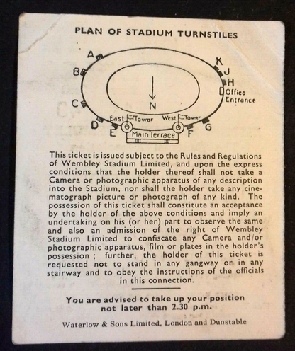 Newcastle v Manchester City Football Match Ticket F.A. Cup Final Saturday 7/5/1955