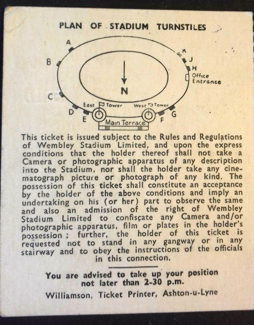 Manchester City v Birmingham City Ticket  F.A. Cup Final 5/5/1956 @ Wembley .