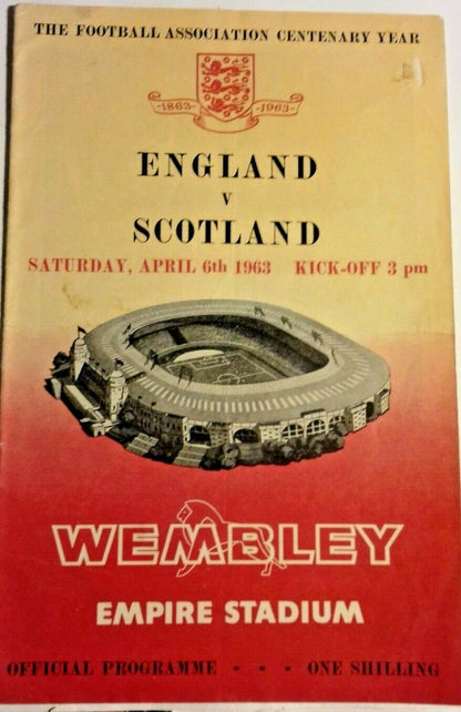 England v Scotland International Programme + Songsheet 6/4/1963 Wembley Stadium.