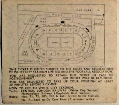 Uruguay v France World Cup Eighth Final Fri.15/7/66  Used Ticket White City Stadium.