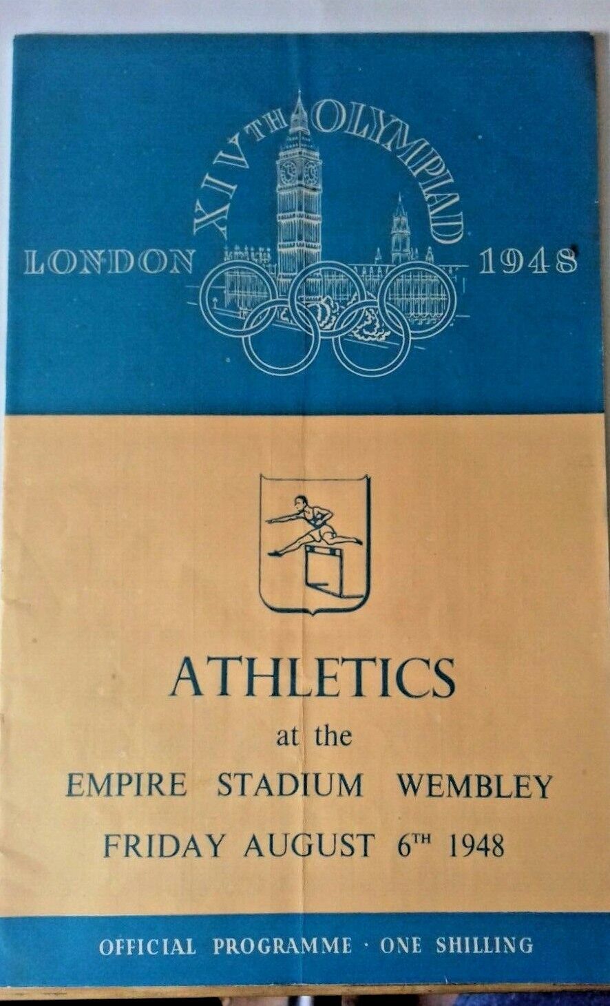 Olympic Games Ticket And Programme Of Events Athletics August 6th 1948 Wembley.