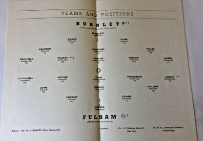 Burnley v Fulham Programme F.A. Cup Semi-Final Villa Park Sat. March 31st 1962.