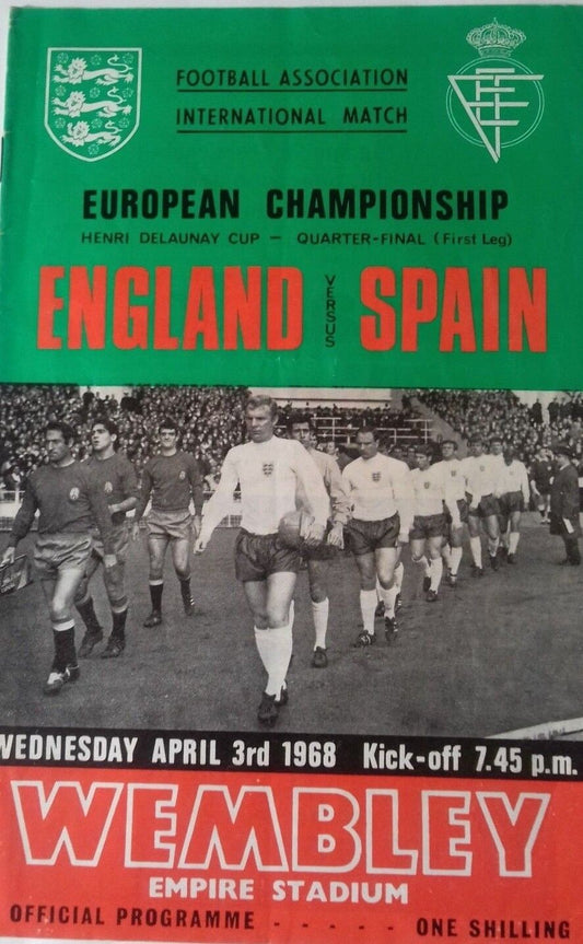 England v Spain European Championship Q/Final 1st Leg & Stewards Ticket Wednesday 3rd April 1968