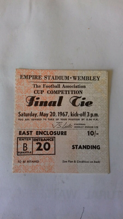 Chelsea v Tottenham H. Ticket+Songsheet+Autographed Photo F.A.Cup Final 20/5/67.