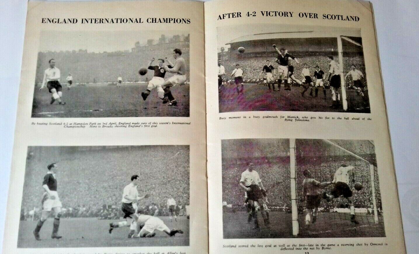 Football League v Scottish League Programme 28th April 1954 @ Stamford Bridge .