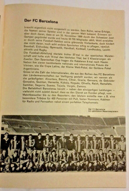 Barcelona v Benfica European Cup Final Used Programme Wednesday 31st May 1961 Berne.