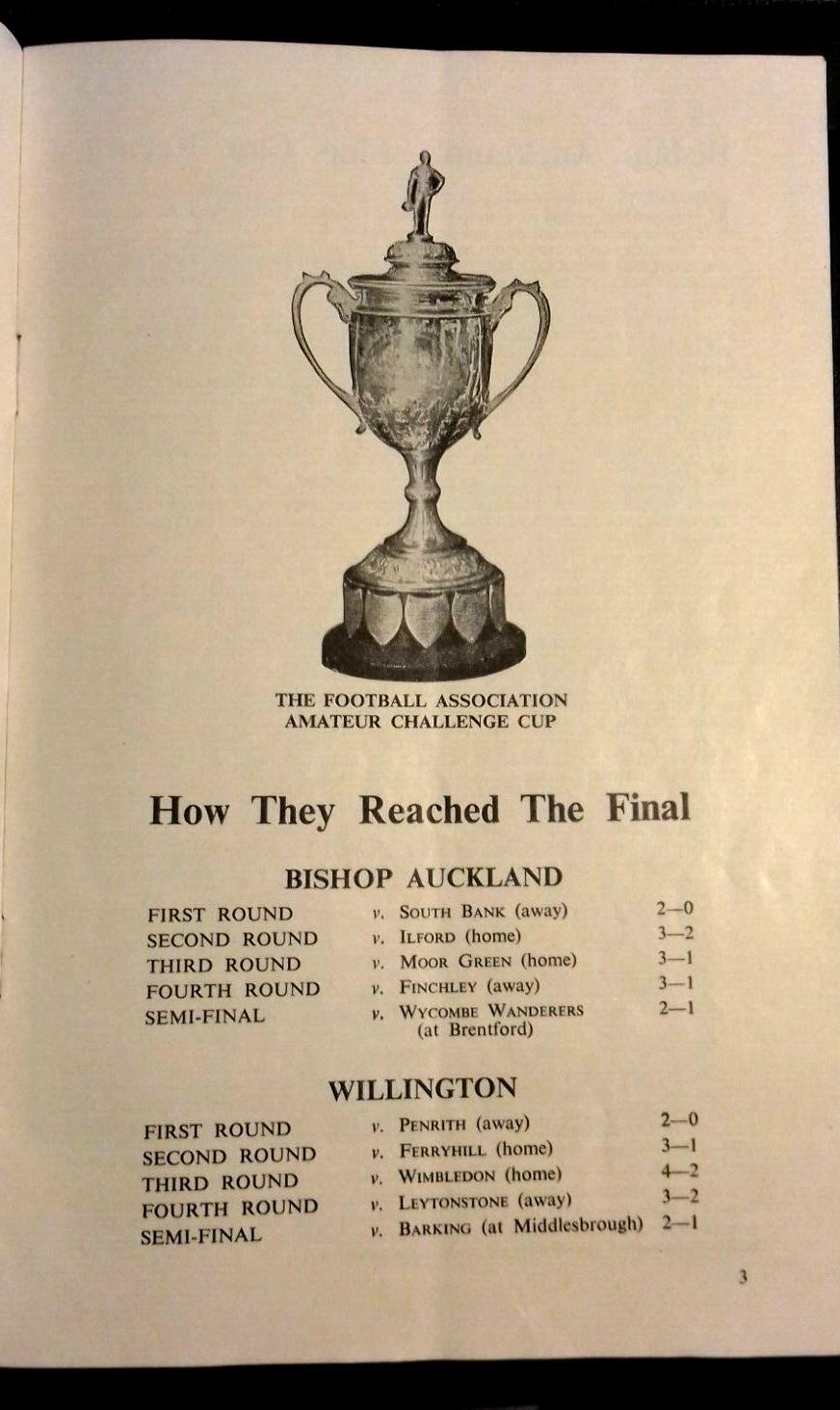 Bishop Auckland v Willington Football Match  Programme + Ticket F.A. Amateur Cup Final 22/4/1950